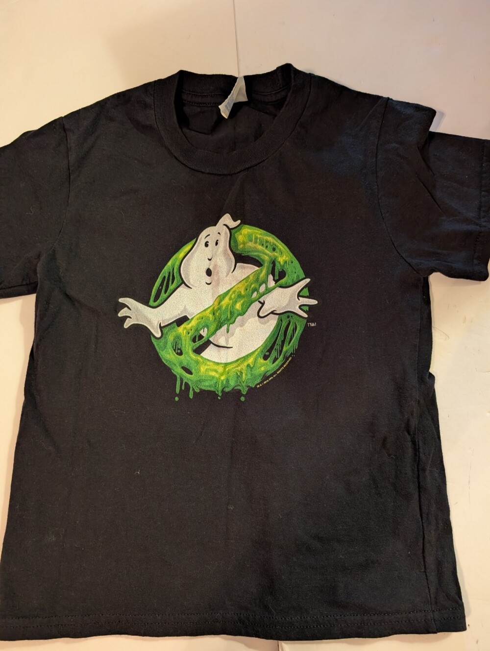 Ghostbusters Logo Black Graphic Tee Glow In The Dark XS